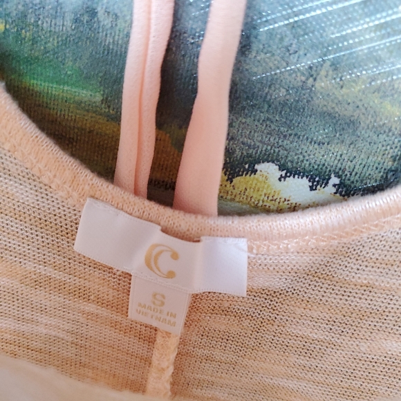 Charming Charlie Crochet Detail Peach Knit Top - Picture 8 of 11